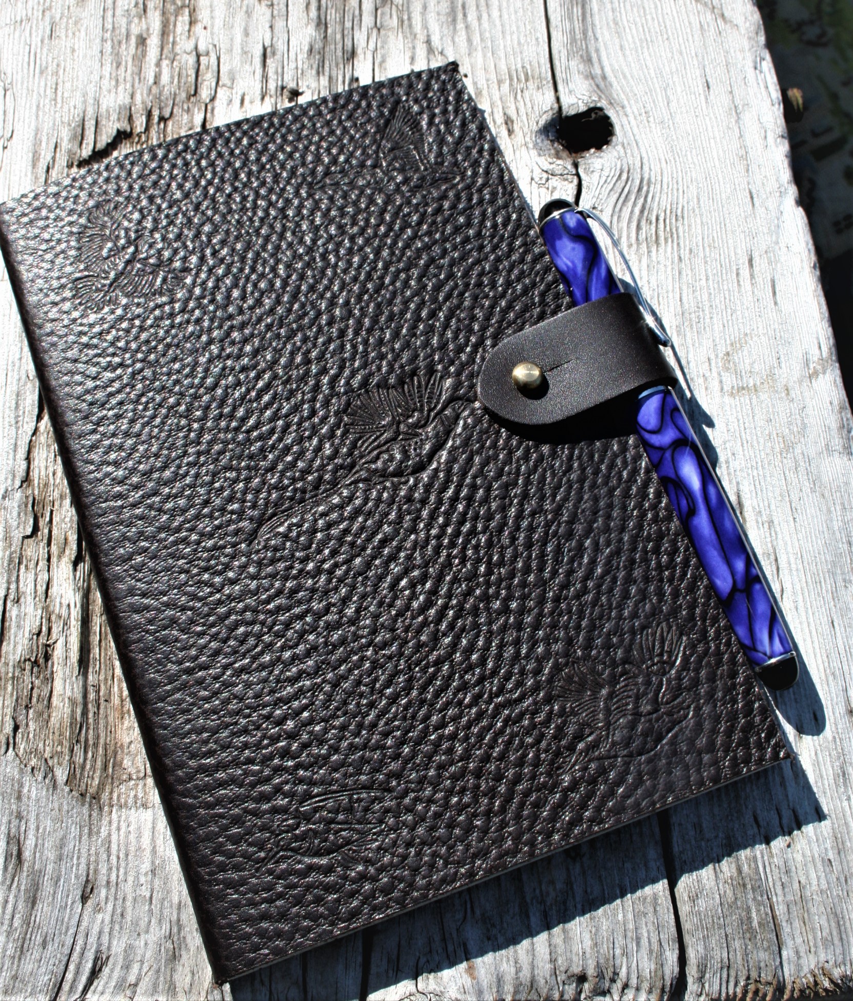 A5 Leather Jotter with Tab Closure
